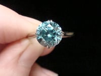 Image 5 of EDWARDIAN 9CT NATURAL BLUE ZIRCON 2 CT RING