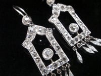 Image 1 of ART DECO PLATINUM OLD CUT 2.00CT DIAMOND DROP  EARRINGS