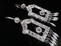 Image 2 of ART DECO PLATINUM OLD CUT 2.00CT DIAMOND DROP  EARRINGS