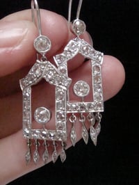Image 4 of ART DECO PLATINUM OLD CUT 2.00CT DIAMOND DROP  EARRINGS