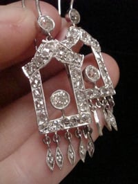 Image 5 of ART DECO PLATINUM OLD CUT 2.00CT DIAMOND DROP  EARRINGS