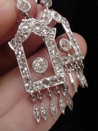 Image 6 of ART DECO PLATINUM OLD CUT 2.00CT DIAMOND DROP  EARRINGS