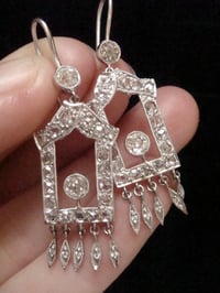 Image 7 of ART DECO PLATINUM OLD CUT 2.00CT DIAMOND DROP  EARRINGS