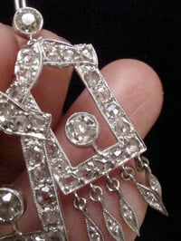 Image 8 of ART DECO PLATINUM OLD CUT 2.00CT DIAMOND DROP  EARRINGS