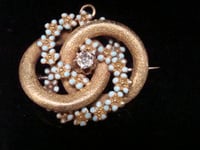 Image 1 of VICTORIAN 18CT DIAMOND FORGET ME KNOT LOVERS KNOT PENDANT AND BROOCH