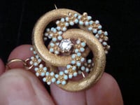 Image 2 of VICTORIAN 18CT DIAMOND FORGET ME KNOT LOVERS KNOT PENDANT AND BROOCH