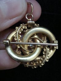 Image 5 of VICTORIAN 18CT DIAMOND FORGET ME KNOT LOVERS KNOT PENDANT AND BROOCH