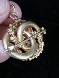 Image 6 of VICTORIAN 18CT DIAMOND FORGET ME KNOT LOVERS KNOT PENDANT AND BROOCH