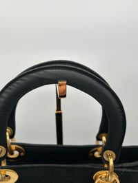 Image 6 of Christian Dior Medium Lady Dior Cloth Vintage Top Handle Bag