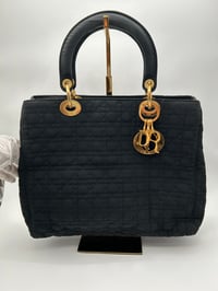 Image 1 of Christian Dior Medium Lady Dior Cloth Vintage Top Handle Bag