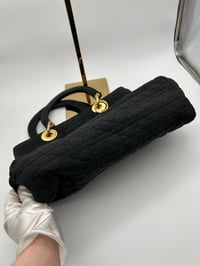 Image 10 of Christian Dior Medium Lady Dior Cloth Vintage Top Handle Bag