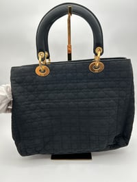 Image 7 of Christian Dior Medium Lady Dior Cloth Vintage Top Handle Bag