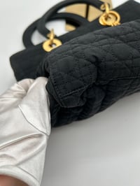 Image 12 of Christian Dior Medium Lady Dior Cloth Vintage Top Handle Bag