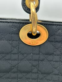 Image 3 of Christian Dior Medium Lady Dior Cloth Vintage Top Handle Bag