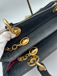 Image 16 of Christian Dior Medium Lady Dior Cloth Vintage Top Handle Bag