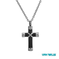 Image 3 of Classic Stainless Steel Cremation Cross Pendant – Available in Silver, Black/Silver & Silver/Gold