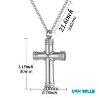 Image 5 of Classic Stainless Steel Cremation Cross Pendant – Available in Silver, Black/Silver & Silver/Gold