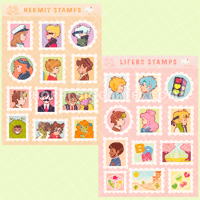 Hermits & Lifers Stamp Sticker Sheet 
