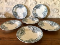 Image 9 of Assiettes creuses en terre de fer Saint Amand modèle « narcisses » - Art de la table ancien 