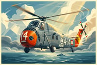 Image 3 of Stampa Fine Art ispirata all'elicottero SH-34 della Marina Militare