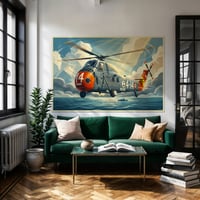 Image 5 of Stampa Fine Art ispirata all'elicottero SH-34 della Marina Militare
