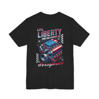 Image 1 of Life, Liberty & The Pursuit of Horsepower Patriotic Racing Tee