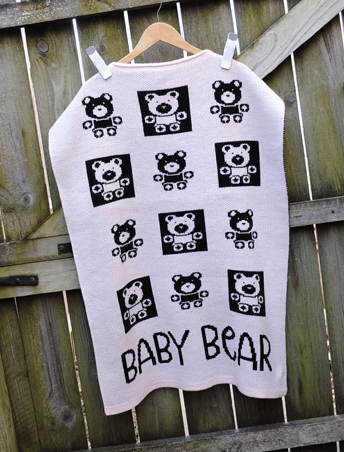 Image of Baby Bear Newborn Knit Baby Blanket