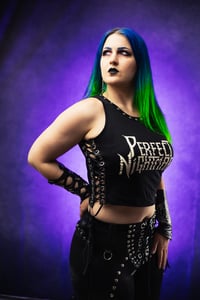 Image 1 of S/M Perfect nightmare Lace Up Crop Top