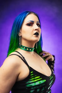 Image 2 of Green and Gold Studded Choker