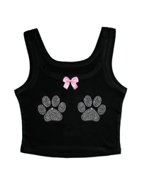 Image 2 of PUP SLUT RHINESTONE SCOOP NECK TOP