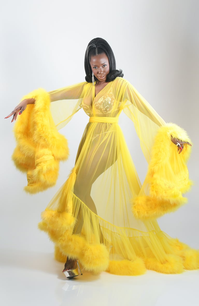 Buttery Yellow Extra Deluxe "Cassandra" Dressing Gown Limited Edition PRE-ORDER Image 3