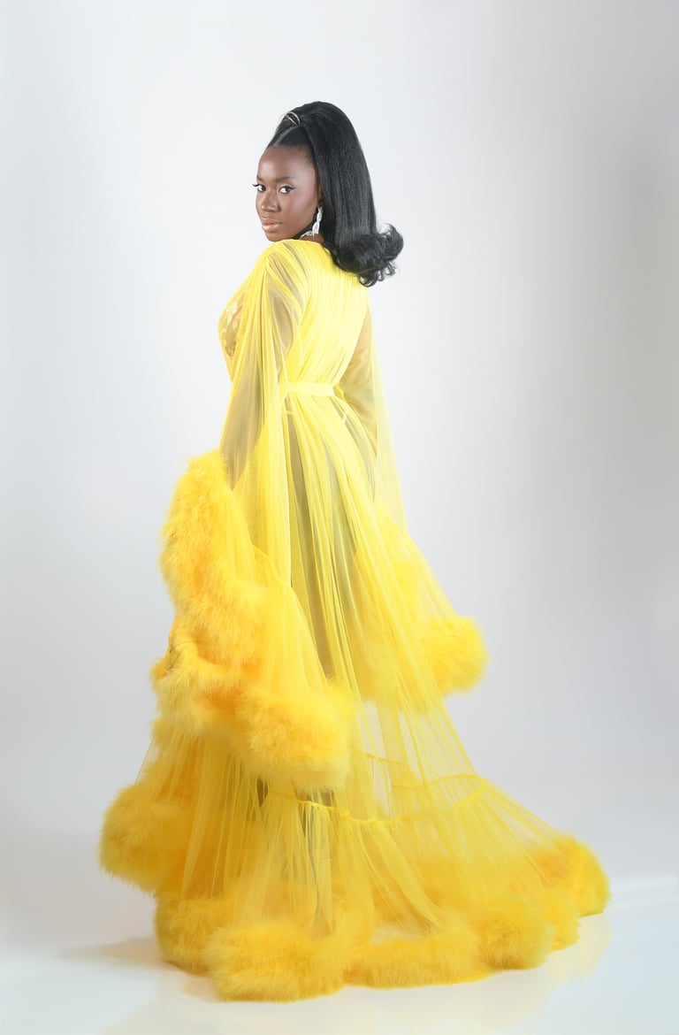 Buttery Yellow Extra Deluxe "Cassandra" Dressing Gown Limited Edition PRE-ORDER