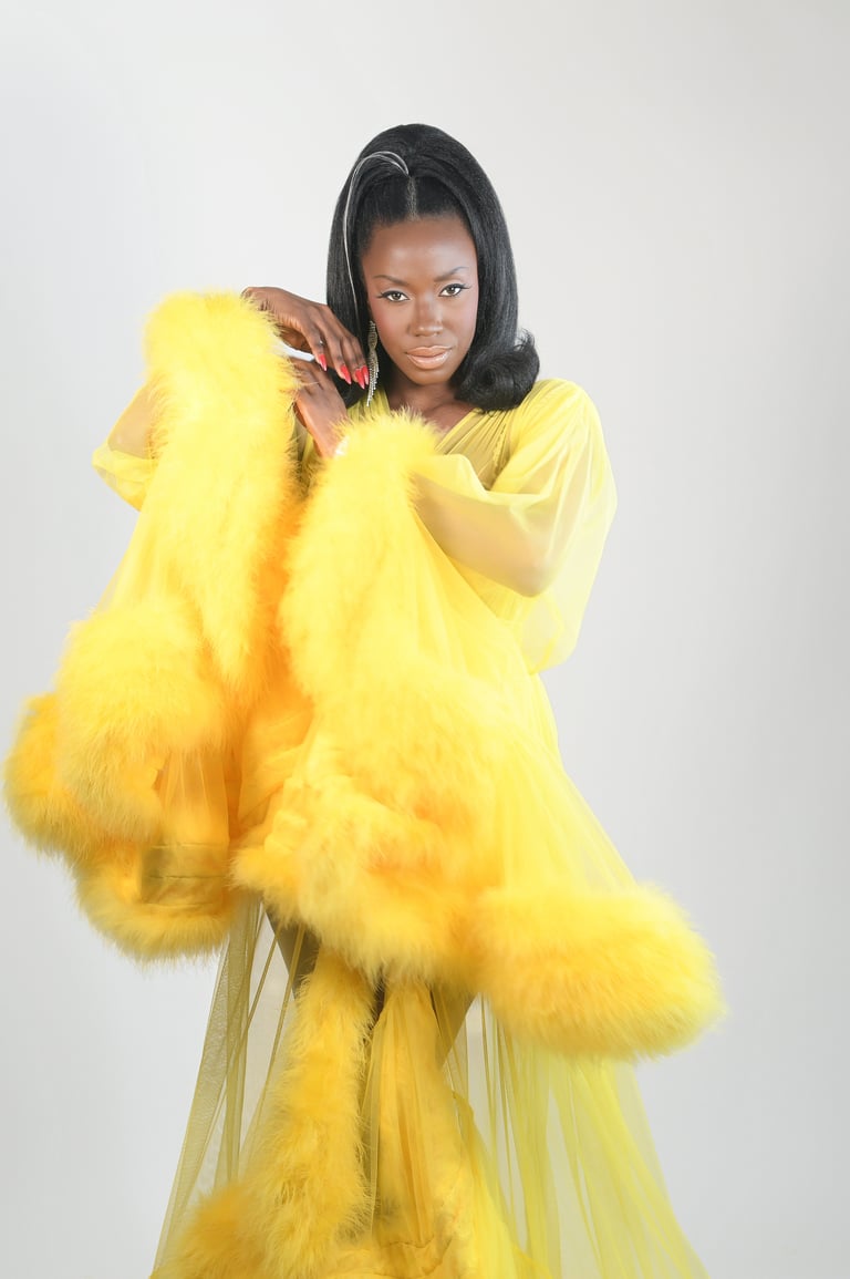 Buttery Yellow Extra Deluxe "Cassandra" Dressing Gown Limited Edition PRE-ORDER Image 2