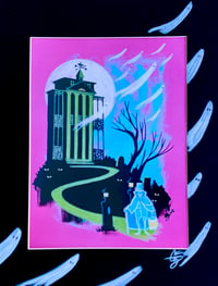 Image 1 of Horror In Pink  - Large Hand Decorated Print 
