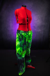 Image 4 of Size 22 Radioactive Green Wide Leg Tie Dye Jeans