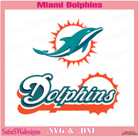 Image 2 of Miami Dolphins Set Design SVG Files, Cricut, Silhouette Studio, Digital Cut Files