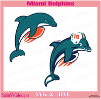 Image 3 of Miami Dolphins Set Design SVG Files, Cricut, Silhouette Studio, Digital Cut Files