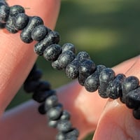 Image 1 of Etched Black Farfalle Beads, Czech Glass Butterfly Beads, 3x6mm Textured Spacer Beads
