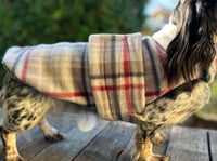 Grey Tartan Fleece Strap Coat