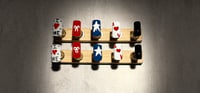 Image 1 of SHORT SQUARE RED WHITE & BLUE ACRYLIC NAILS