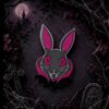 Grey Vampire Bunny Easter Brooch