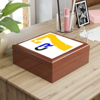 Image 2 of Jewelry Box - Yellow '7' Goat Crest Design Decorative Storage