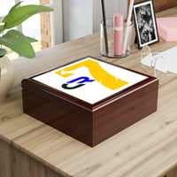 Image 4 of Jewelry Box - Yellow '7' Goat Crest Design Decorative Storage
