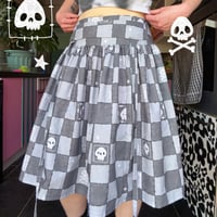 Image 4 of Grey Check Midi Ruffled Skirt (UK10)