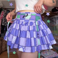 Image 1 of Purple Check Mini Ruffled Skirt (UK8)