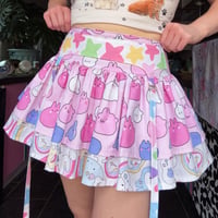 Image 2 of Pink Bunnies/Bunny Unicorn Ruffled Mini Skirt (UK8)