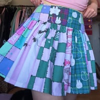 Image 1 of Scrappy Patchwork Mini Ruffled Skirt (UK10)