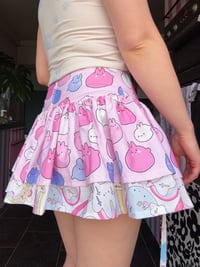 Image 3 of Pink Bunnies/Bunny Unicorn Ruffled Mini Skirt (UK8)