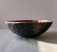 Image 3 of OOAK Black Paper Mache Bowl with Copper Leaf | Luxury Art Decor