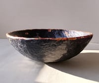 Image 8 of OOAK Black Paper Mache Bowl with Copper Leaf | Luxury Art Decor